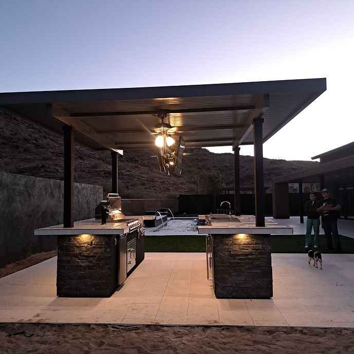 KoKoMo Big Island Outdoor Kitchen with Dual TVs