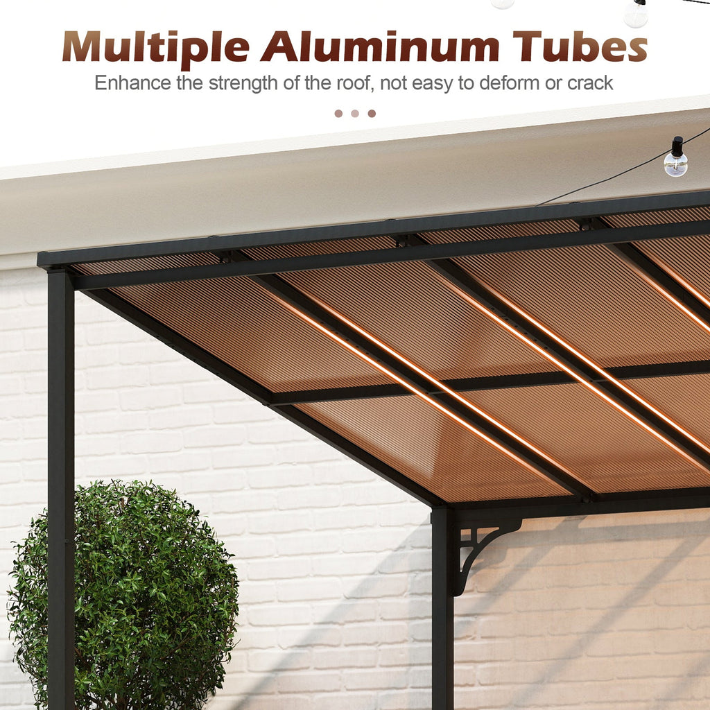 Wall-Mounted Hardtop Patio Pergola