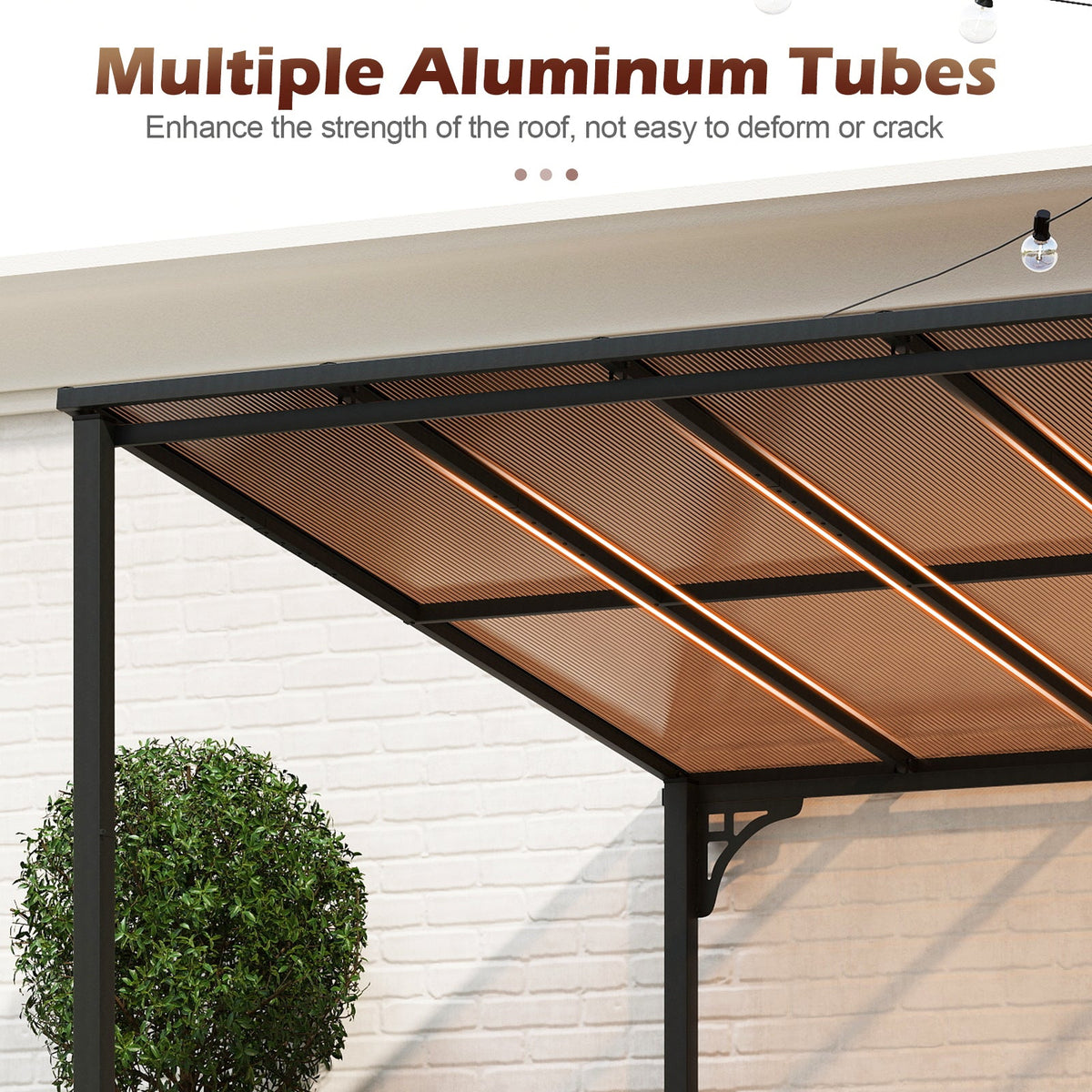 Wall-Mounted Hardtop Patio Pergola